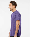 M&O 4800 Men's Gold Soft Touch T-Shirt - Heather Purple - model side