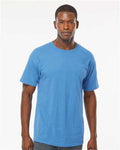 M&O 4800 Men's Gold Soft Touch T-Shirt - Heather Turquoise - model front