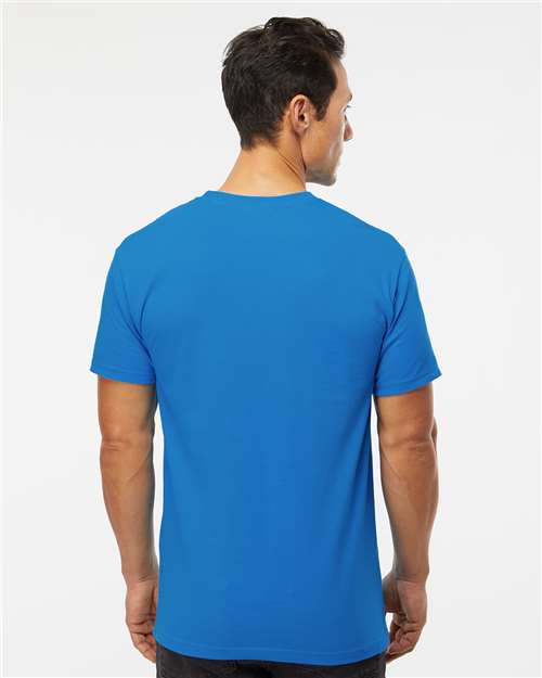 M&O 4800 Men's Gold Soft Touch T-Shirt - Ocean Blue - model back