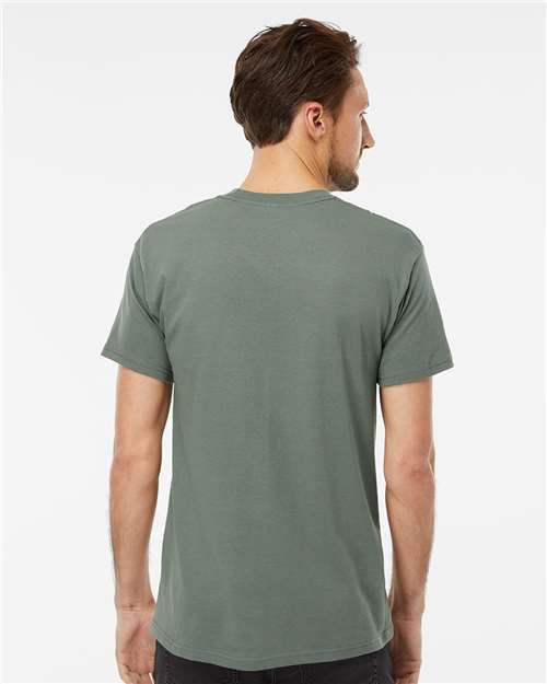 M&O 4800 Men's Gold Soft Touch T-Shirt - Sage - model back