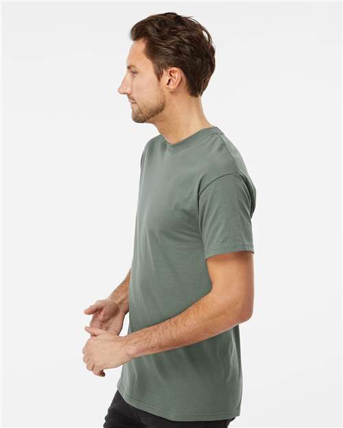 M&O 4800 Men's Gold Soft Touch T-Shirt - Sage - model side