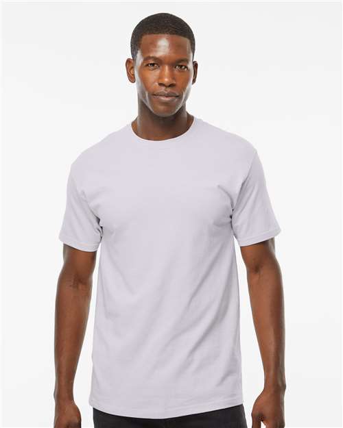 M&O 4800 Men's Gold Soft Touch T-Shirt - Silver - model front
