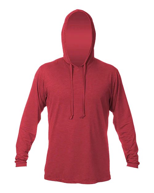ANETIK MVLPRH8 Men's Low Pro Tech Hooded Long Sleeve T-Shirt - Pyro Heathered - front