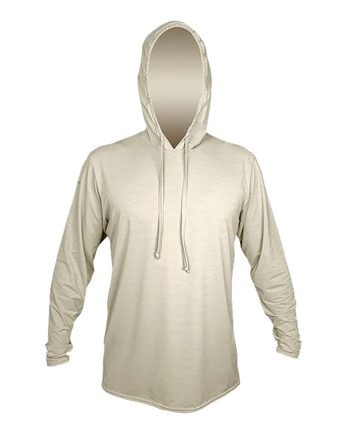 ANETIK MVLPRH8 Men's Low Pro Tech Hooded Long Sleeve T-Shirt - Stone Heathered - front