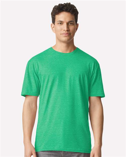 Gildan 3000 Heavyweight Cotton T-Shirt - Heather Irish Green - model front