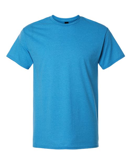 Gildan 3000 Heavyweight Cotton T-Shirt - Heather Sapphire - flat front