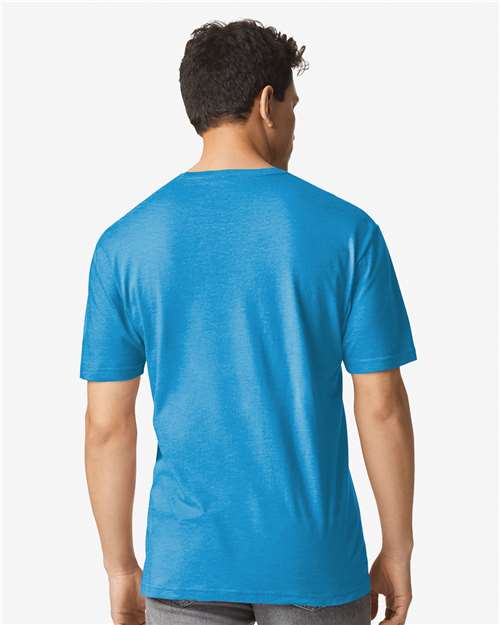 Gildan 3000 Heavyweight Cotton T-Shirt - Heather Sapphire - model back