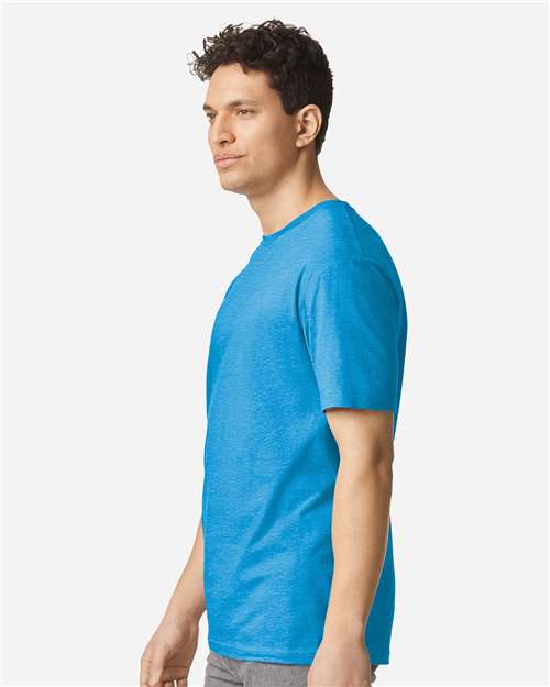 Gildan 3000 Heavyweight Cotton T-Shirt - Heather Sapphire - model side