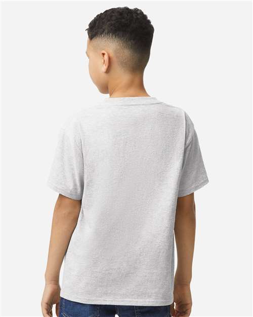 Gildan 3000B Youth Light Cotton T-Shirt - Ash - model back