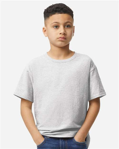 Gildan 3000B Youth Light Cotton T-Shirt - Ash - model front