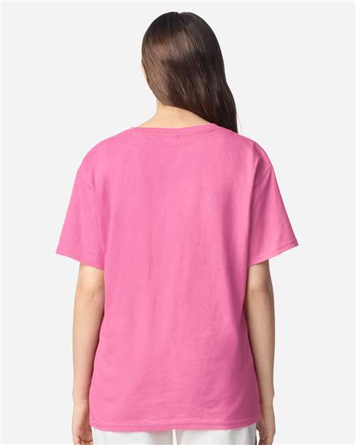 Gildan 3000B Youth Light Cotton T-Shirt - Azalea - model back