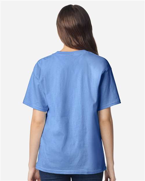 Gildan 3000B Youth Light Cotton T-Shirt - Carolina Blue - model back