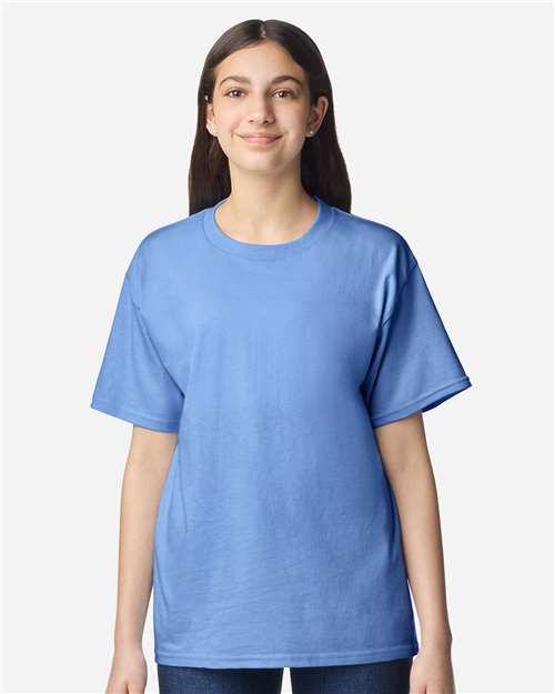 Gildan 3000B Youth Light Cotton T-Shirt - Carolina Blue - model front