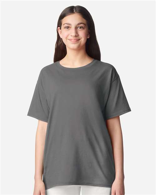 Gildan 3000B Youth Light Cotton T-Shirt - Charcoal - model front