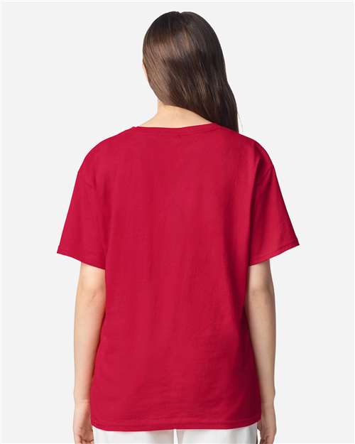Gildan 3000B Youth Light Cotton T-Shirt - Cherry Red - model back