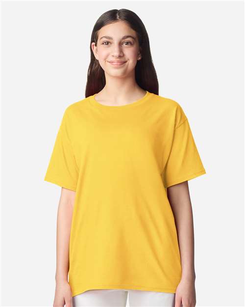 Gildan 3000B Youth Light Cotton T-Shirt - Daisy - model front