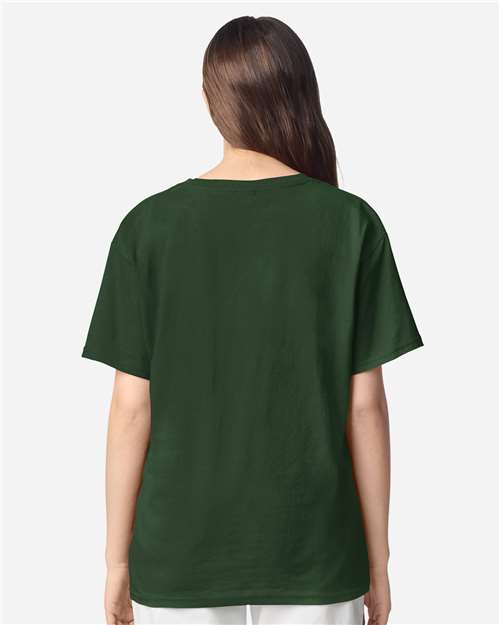 Gildan 3000B Youth Light Cotton T-Shirt - Forest Green - model back