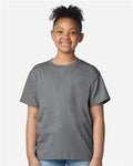 Gildan 3000B Youth Light Cotton T-Shirt - Graphite Heather - model front