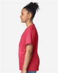 Gildan 3000B Youth Light Cotton T-Shirt - Heather Red - model side
