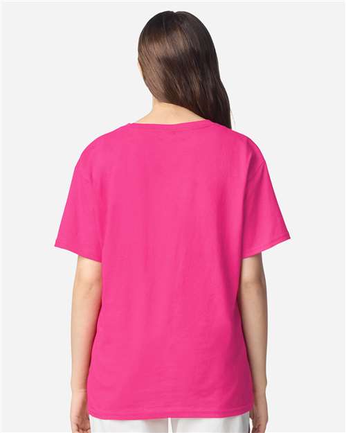 Gildan 3000B Youth Light Cotton T-Shirt - Heliconia - model back