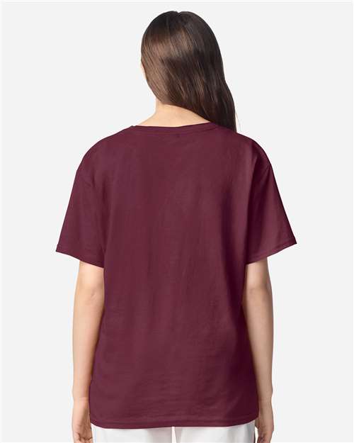 Gildan 3000B Youth Light Cotton T-Shirt - Maroon - model back