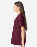 Gildan 3000B Youth Light Cotton T-Shirt - Maroon - model side