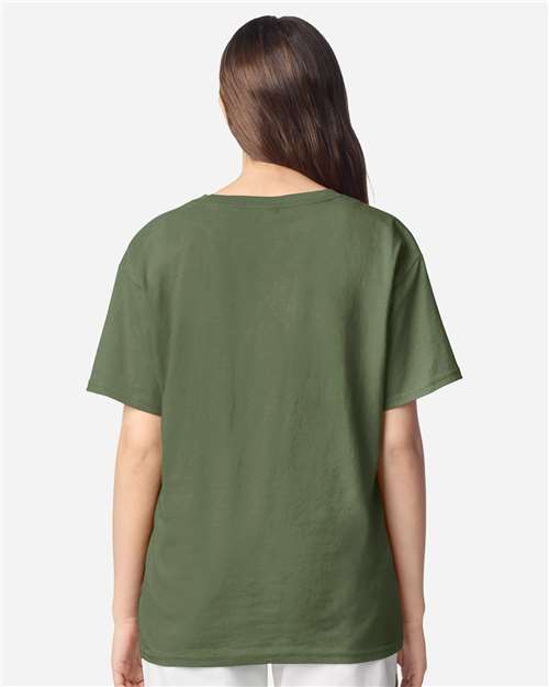 Gildan 3000B Youth Light Cotton T-Shirt - Military Green - model back
