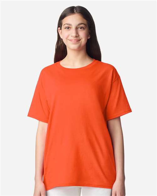 Gildan 3000B Youth Light Cotton T-Shirt - Orange - model front