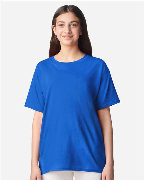 Gildan 3000B Youth Light Cotton T-Shirt - Royal - model front