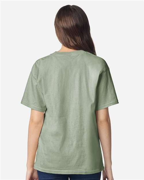 Gildan 3000B Youth Light Cotton T-Shirt - Sage - model back