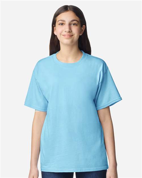 Gildan 3000B Youth Light Cotton T-Shirt - Sky - model front