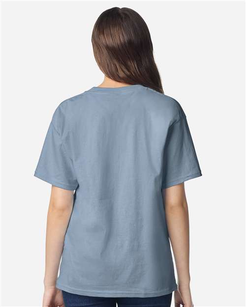 Gildan 3000B Youth Light Cotton T-Shirt - Stone Blue - model back
