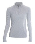 ANETIK WSFLTL0 Women's Flight Tech Quarter-Zip Pullover - Alloy Heathered - front