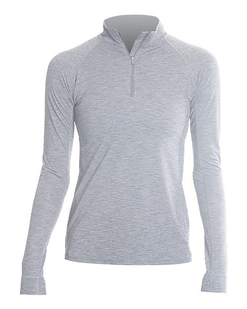 ANETIK WSFLTL0 Women's Flight Tech Quarter-Zip Pullover - Alloy Heathered - front