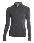 ANETIK WSFLTL0 Women's Flight Tech Quarter-Zip Pullover - Charcoal Heathered - front