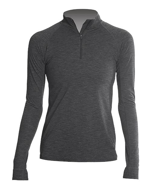 ANETIK WSFLTL0 Women's Flight Tech Quarter-Zip Pullover - Charcoal Heathered - front