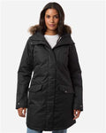 Columbia 179975 Women's Suttle Mountain Long Insulated Jacket - Black - model front