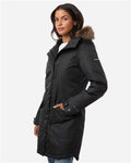 Columbia 179975 Women's Suttle Mountain Long Insulated Jacket - Black - model side