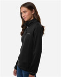 Columbia 213624 Women's Essential Hike Grid Fleece Half-Zip Pullover - Black - model side