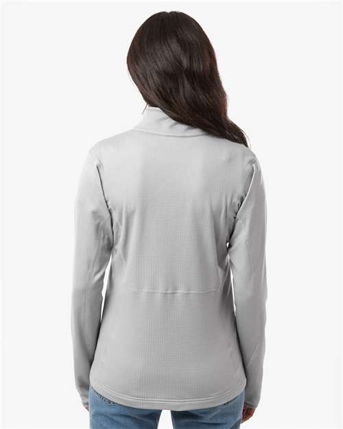 Columbia 213624 Women's Essential Hike Grid Fleece Half-Zip Pullover - Columbia Grey/ Columbia Grey - model back