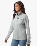 Columbia 213624 Women's Essential Hike Grid Fleece Half-Zip Pullover - Columbia Grey/ Columbia Grey - model side
