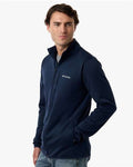 Columbia 213684 Men's Essential Hike Grid Fleece Full-Zip - Collegiate Navy - model side