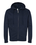 Independent Trading Co. SS4500Z Midweight Full-Zip Hooded Sweatshirt - Classic Navy - flat front