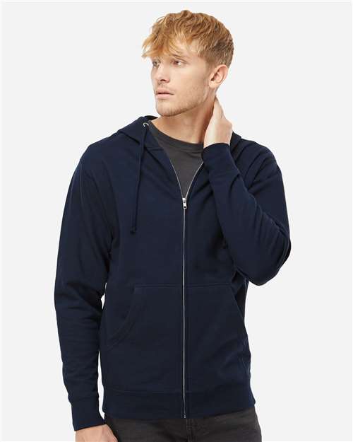 Independent Trading Co. SS4500Z Midweight Full-Zip Hooded Sweatshirt - Classic Navy - model front