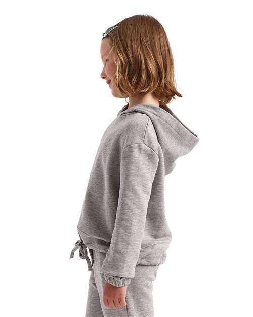 TriDri TD85B Youth Maria Hooded Sweatshirt - Heather Grey - model side