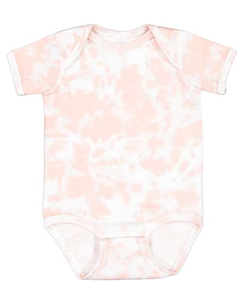 Rabbit Skins 4424EX Infant Fine Jersey Bodysuit - Extended Colors - Rose Tie Dye - front