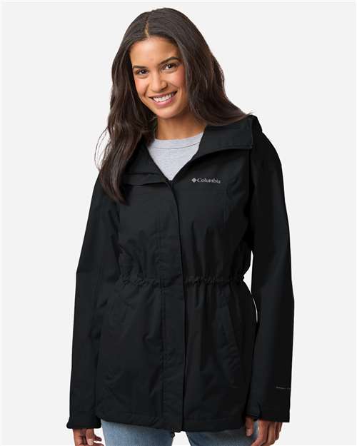 Columbia 211390 Women's Hikebound II Long Jacket - Black - model front