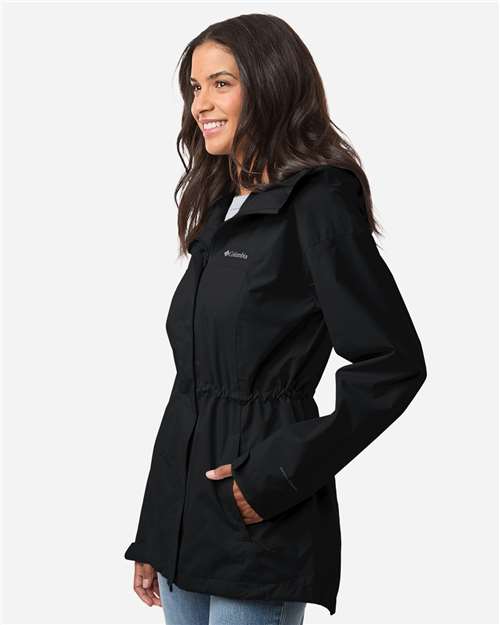 Columbia 211390 Women's Hikebound II Long Jacket - Black - model side
