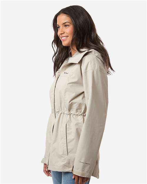Columbia 211390 Women's Hikebound II Long Jacket - Dark Stone - model side