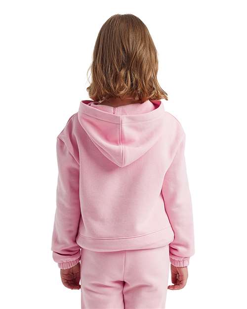 TriDri TD85B Youth Maria Hooded Sweatshirt - Light Pink - model back